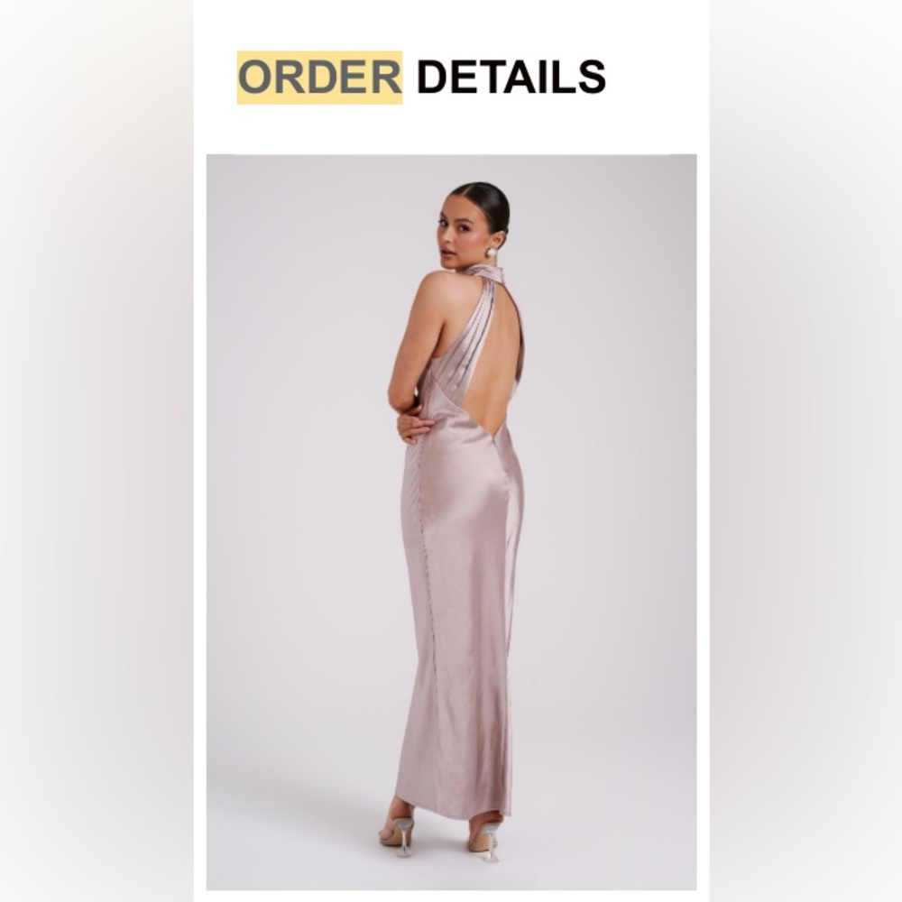 Meshki - Claire Satin Drape Back Maxi Dress - Champagne